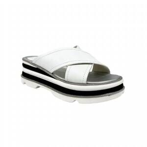 NEW BONAVI women's cross strap platform sandals in white